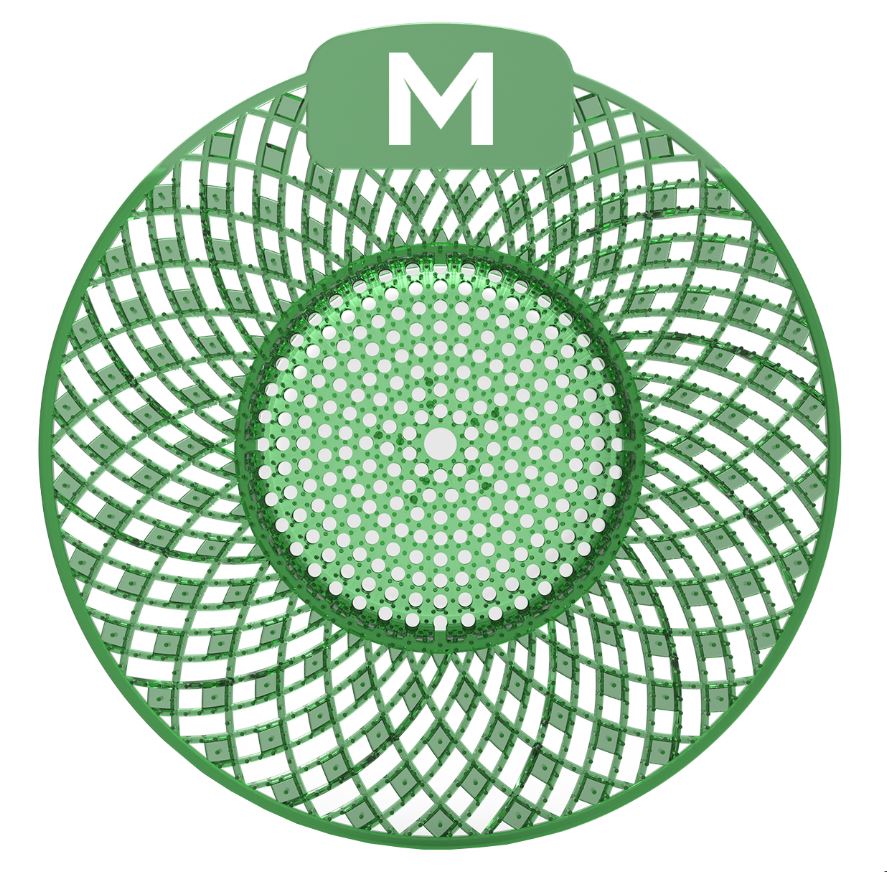 Scented Enzyme Block Urinal Screen - Dark Green, Super Lime (10) + Plastic Glove