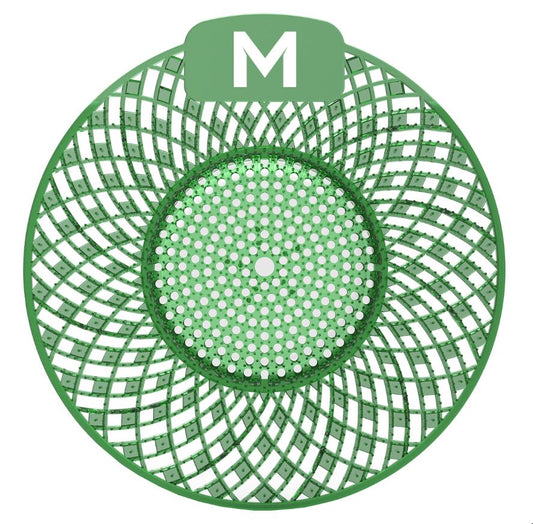 Scented Enzyme Block Urinal Screen - Dark Green, Super Lime (10) + Plastic Glove