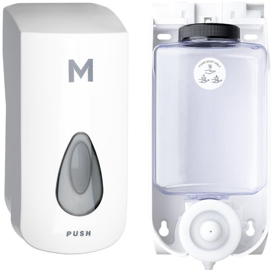 Foaming Wall Dispenser - White, 1000ml Capacity (1) + Includes Empty Cartridge