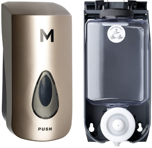 Foaming Wall Dispenser - Gold, 1000ml Capacity (1) + Includes Empty Cartridge