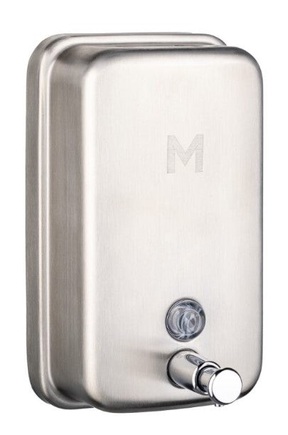 Stainless Liquid Wall Dispenser - Silver, Vertical, 1200ml Capacity (1)