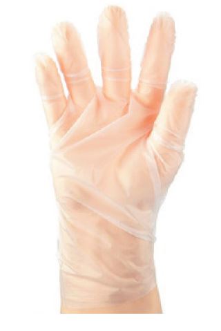 TPE Embossed Gloves Powder Free - Clear, L, 240mm Cuff, 2.0g (2000)