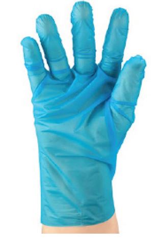 TPE Embossed Gloves Powder Free - Blue, S, 240mm Cuff, 2.0g (2000)