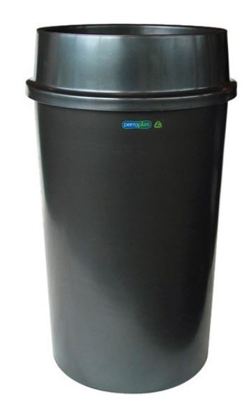 Plastic Flip Top Rubbish Bin 60L - Grey, 420mm x 750mm (1) *Includes Lid
