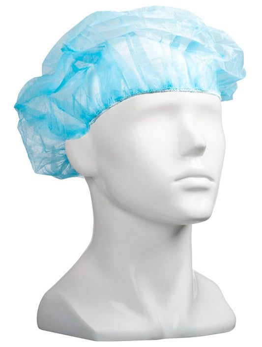 Polypropylene Bouffant Hats - Blue, 610mm Wide, 12gsm (600) *For Larger Hair Styles