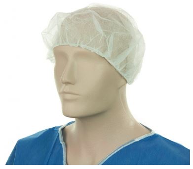 Polypropylene Bouffant Hats - White, 610mm Wide, 12gsm (600) *For Larger Hair Styles