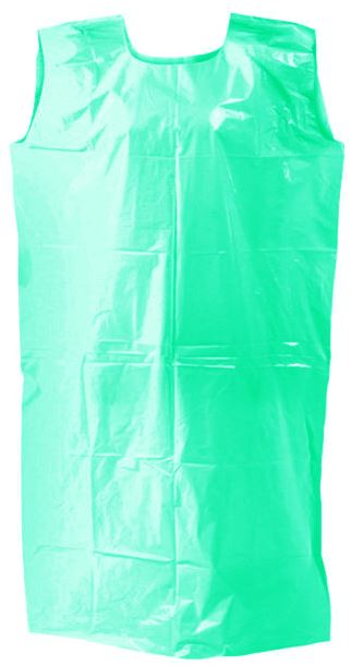 Polyethylene Sleeveless Aprons - Green, 800mm x 1400mm x 30mu (250)