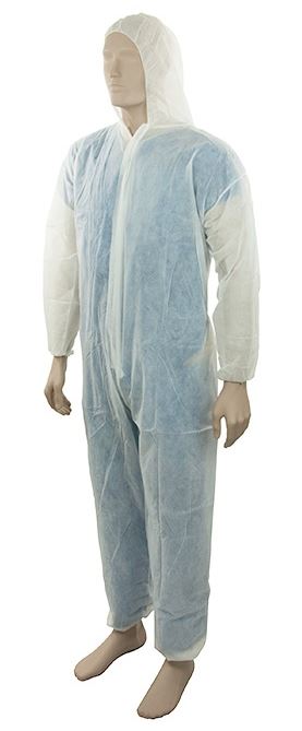 Polypropylene Coverall - White, M, 50gsm (18) *Basic Coverall