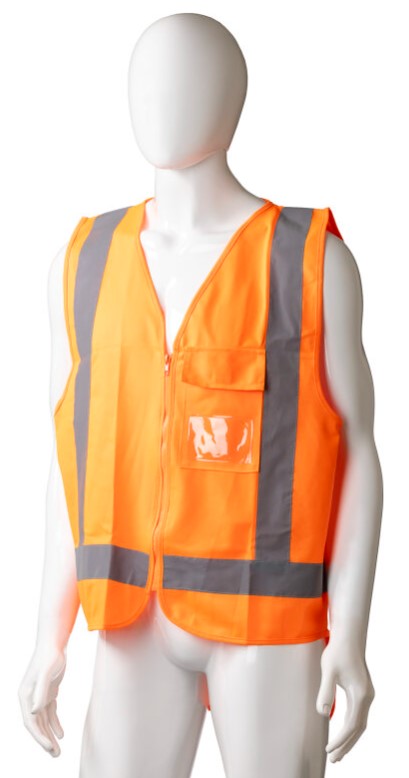 High Visibility Day/Night Safety Vest - Orange, 2XL, 120g Polyester Fabric (24)