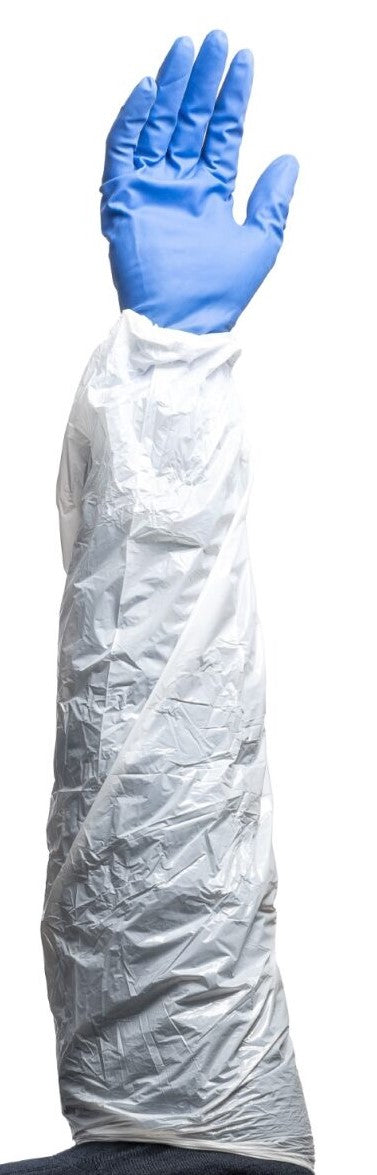 Polyethylene Extra Long Sleeve Covers - White, 200mm x 600mm x 20mu (1100)