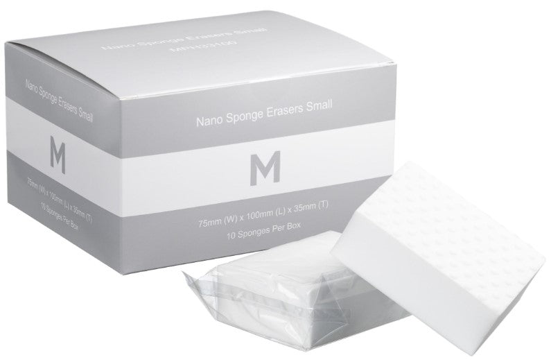 Nano Sponge Erasers Small - White, 75mm x 100mm x 35mm (80)