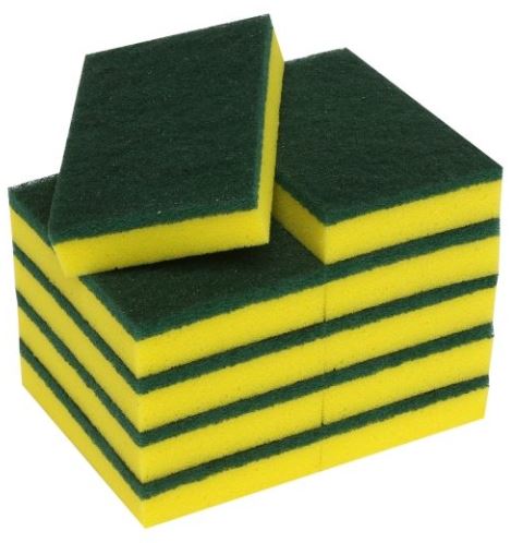 Premium Scouring Sponges - Yellow/Green, 100mm x 150mm x 30mm (40) *Full Size