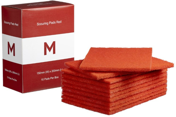 Regular Scouring Pads - Red, 150mm x 200mm x 8mm (80) *Medium Duty