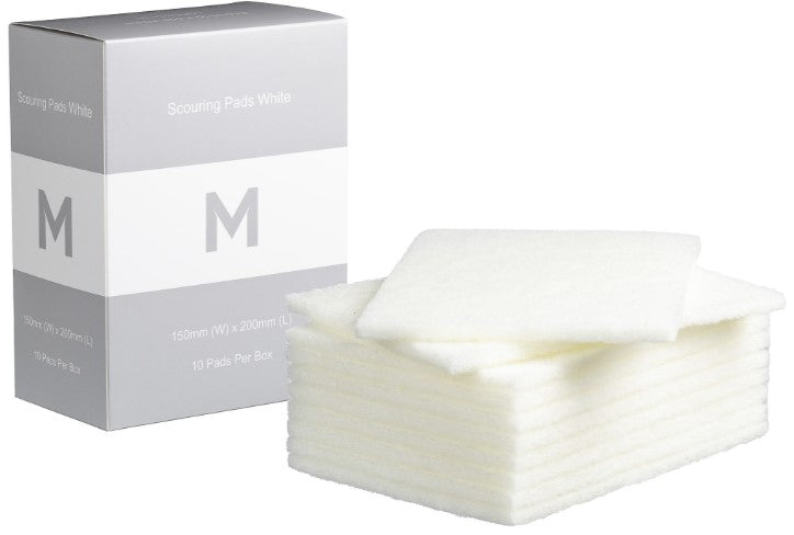 Regular Scouring Pads - White, 150mm x 200mm x 8mm (80) *Non Scratch