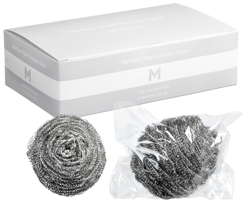 Stainless Steel Scourer - Silver, 50g Scourer Weight (60) *Individually Wrapped
