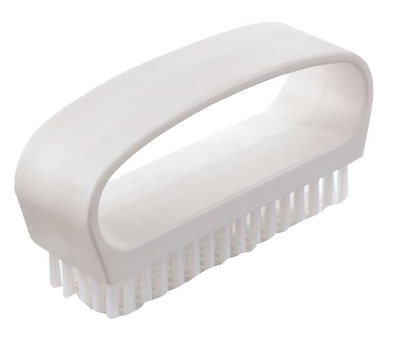 Bridge Nail Brush - White, Stiff Bristles (6)