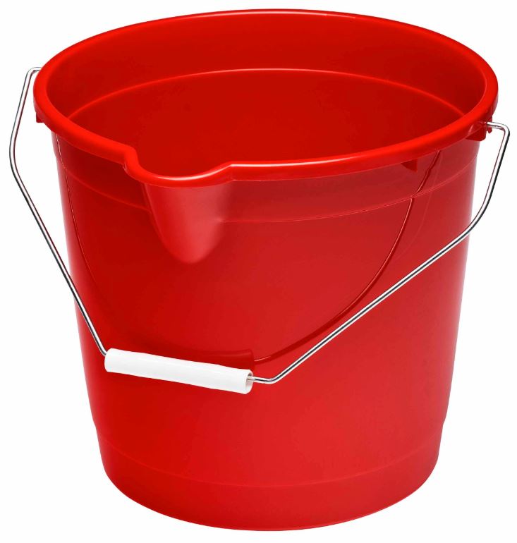 Round Bucket - Red, 9.6L Capacity (1)