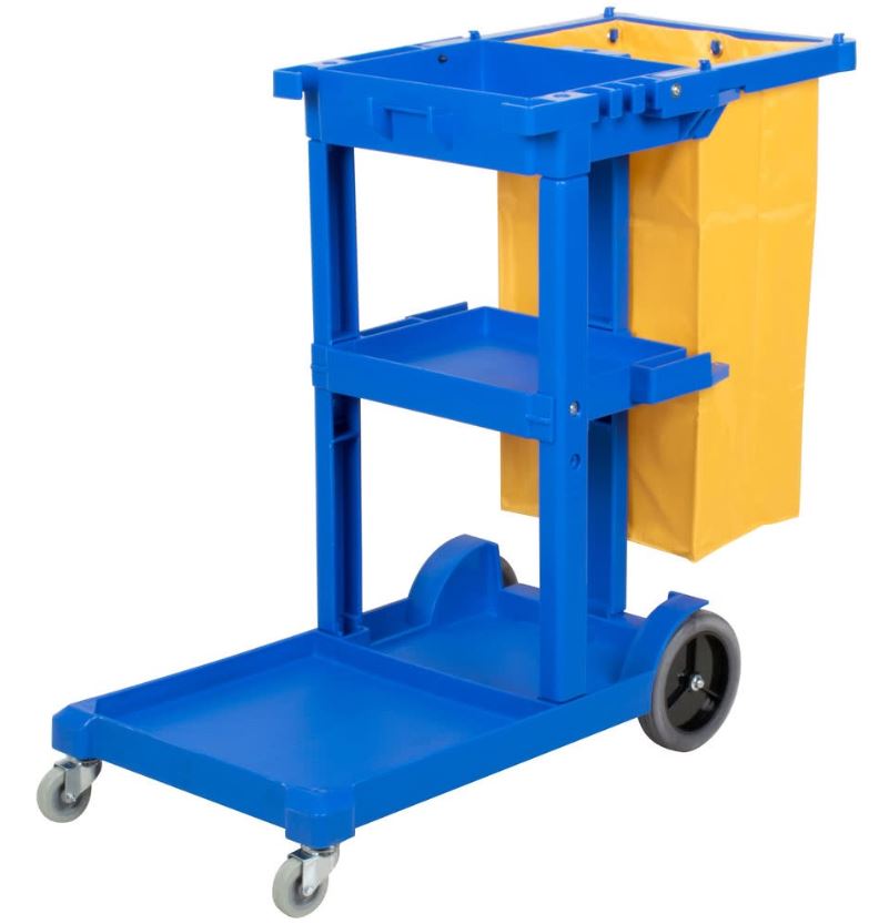 Economy Cleaning Cart - Blue, 3 Tier (1)