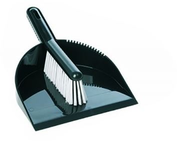 Deluxe Brush & Pan Set - Black, Soft Bristles (6)