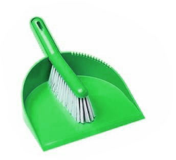 Deluxe Brush & Pan Set - Green, Soft Bristles (6)