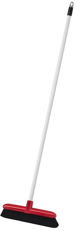 Economy Indoor Broom - Red, 300mm x 22mm x 1200mm, Soft Bristles (3)
