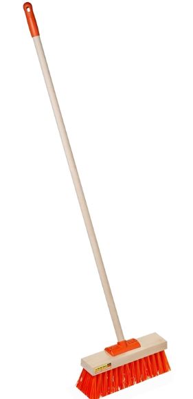 Hi-Visibility Yard Broom - Orange, 355mm x 28mm x 1350mm, Stiff Bristles (2)