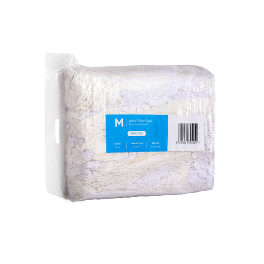 White T-Shirt Rags - White, 10.0kg Compressed Bag (1) *A Grade Quality