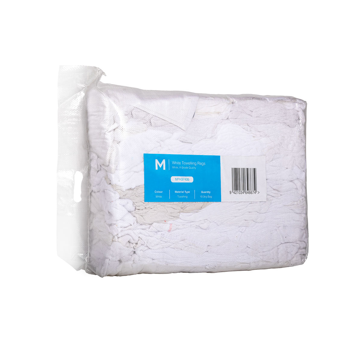 White Towelling Rags - White, 10.0kg Compressed Bag (1) *A Grade Quality
