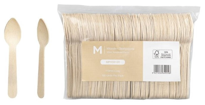 Wooden Teaspoon - Natural, 110mm Long, FSC 100%® (1000)