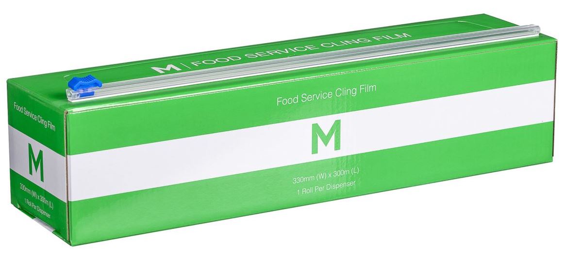 Premium Cling Film Dispenser - Clear, 330mm x 300m x 9mu (6)