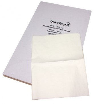Greaseproof Paper Sheets Large - White, 480mm x 750mm, 40gsm (1000)