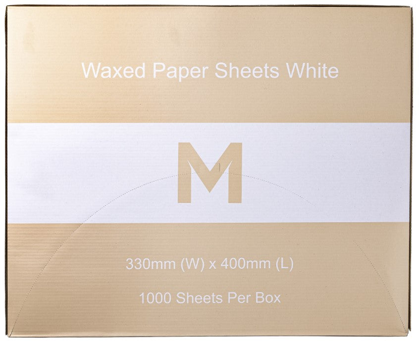 Waxed Paper Sheets Large - White, 330mm x 400mm, 40gsm (4000)