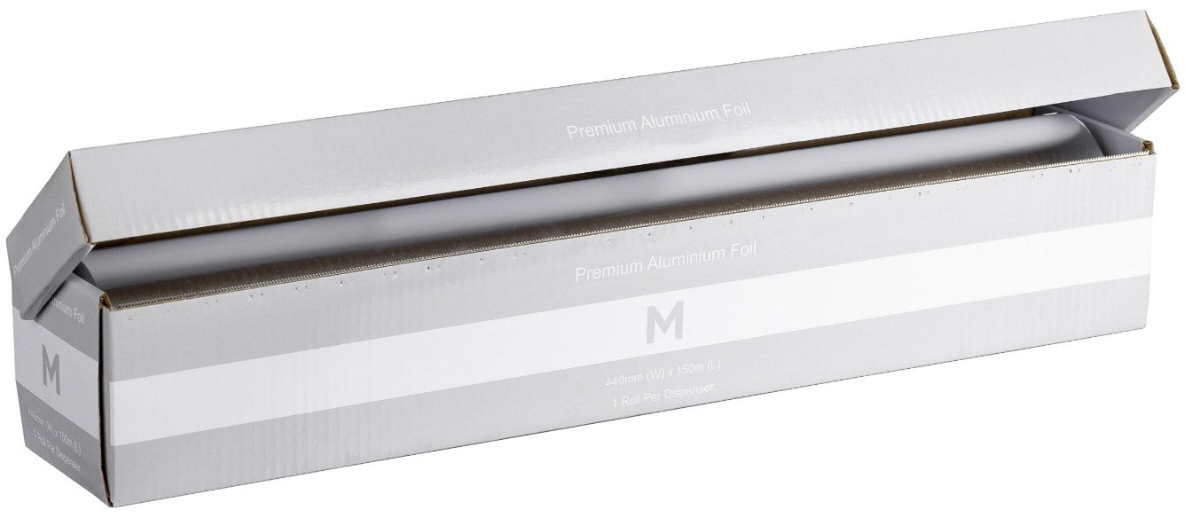 Premium Aluminium Foil Dispenser - Silver, 440mm x 150m x 13mu (6) *Regular Duty