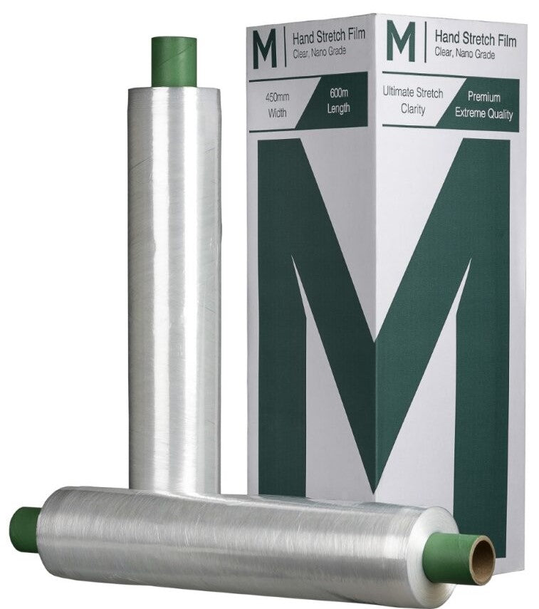 Prestretch Hand Stretch Film - Clear, 450mm x 600m x 6mu (4) *Extended Core