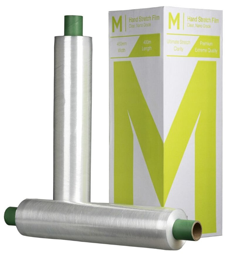 Prestretch Hand Stretch Film - Clear, 450mm x 400m x 9mu (4) *Extended Core