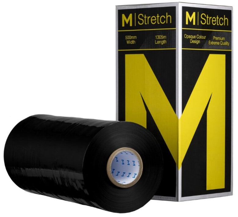 Cast Machine Stretch Film - Black, 500mm x 1305m x 25mu (1)
