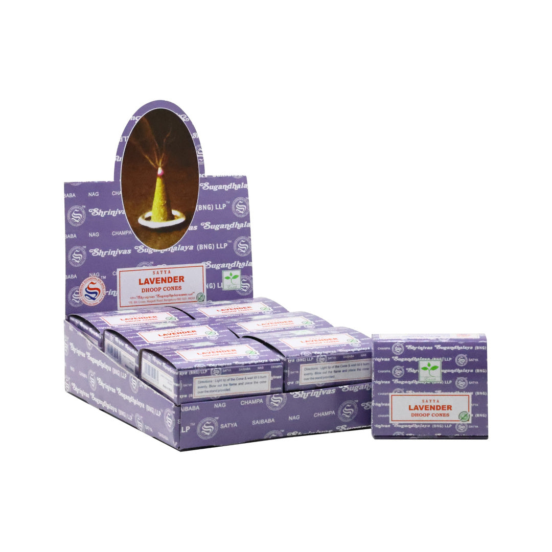 Satya Dhoop Cones Lavender – Box of 12 Packs