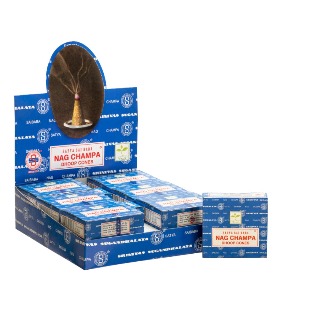 Satya Dhoop Cones Nagchampa – Box of 12 Packs