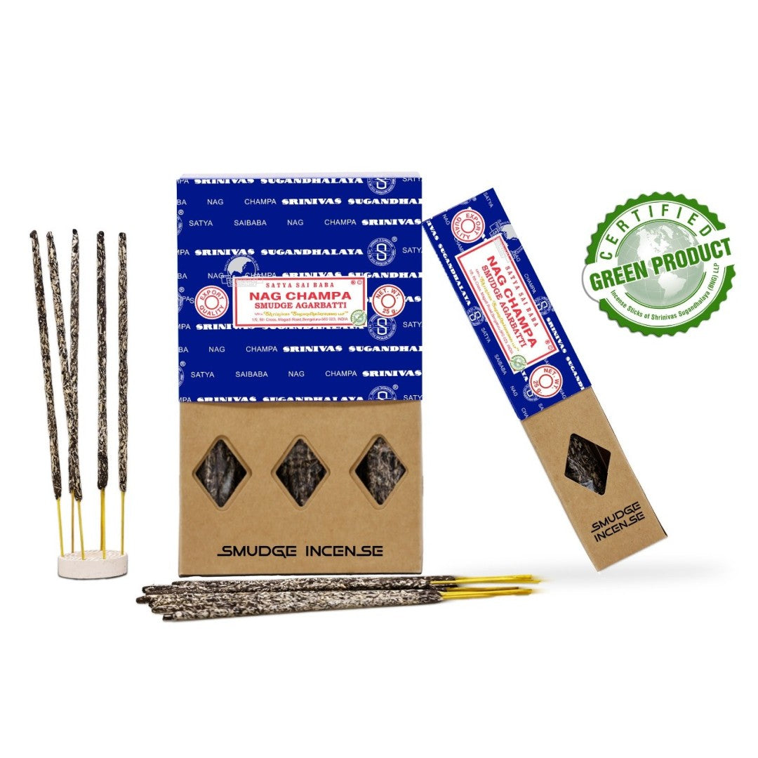 Satya Nag Champa Smudge Incense Sticks 25g – Pack of 12