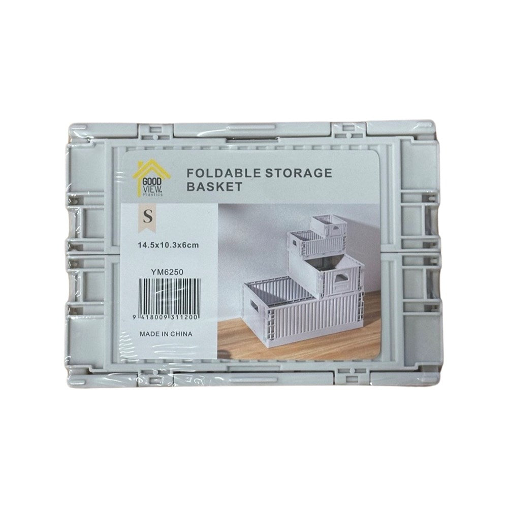 Foldable/Collapsible Storage Grey Basket - S