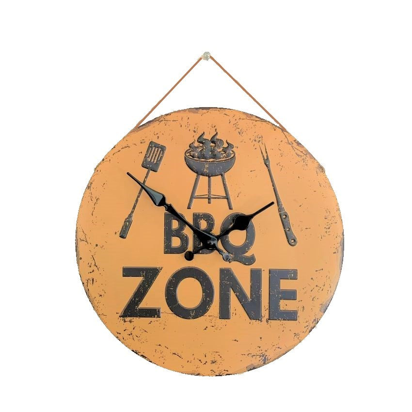 Metal Wall Clock - BBQ