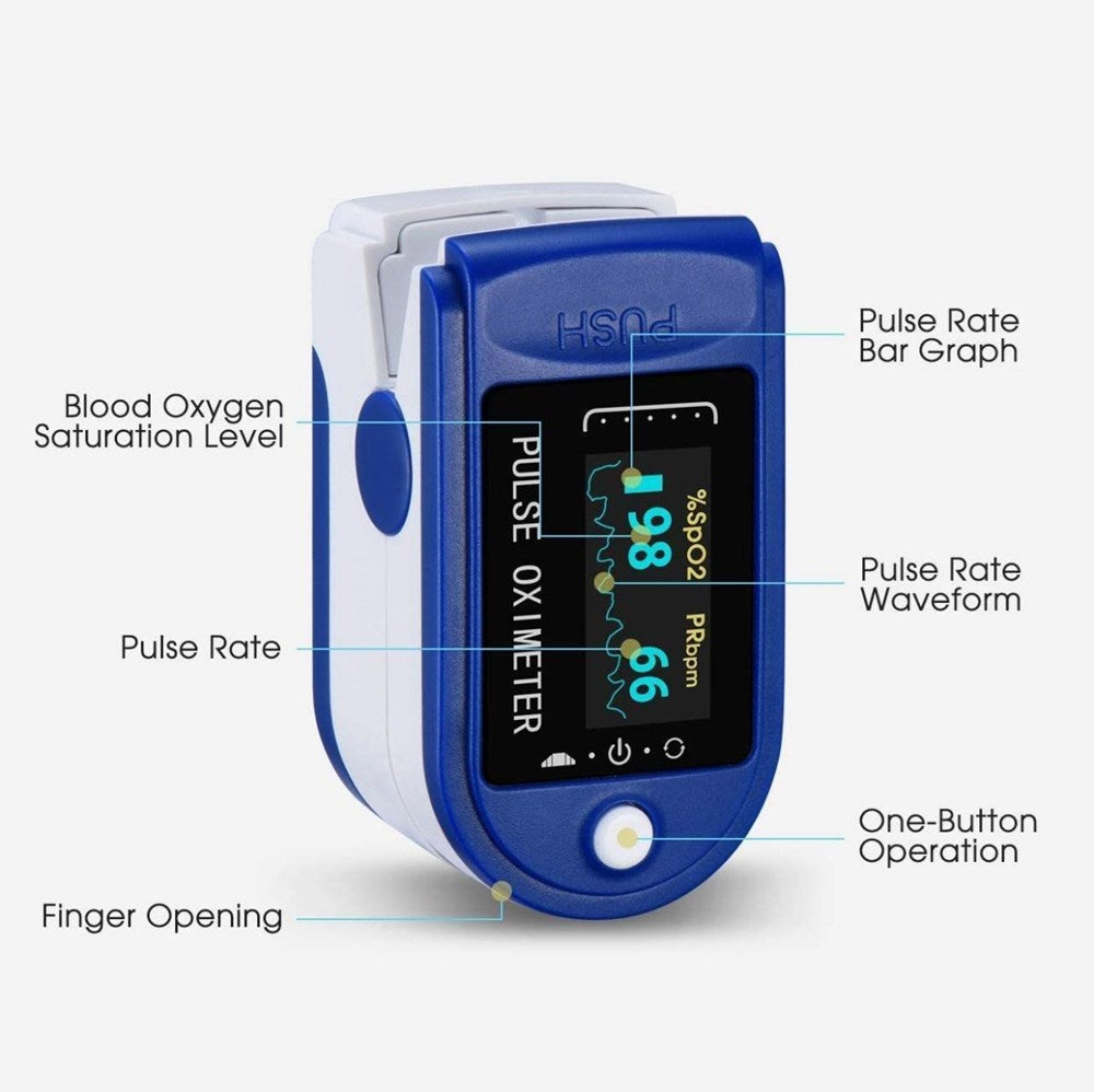 Finger Tip Pulse Oximeter (LCD Dispaly)- Blood Oxygen Monitor