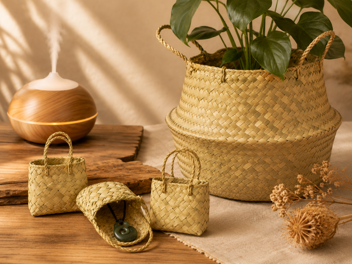 Flax/Seagrass Kete Bags