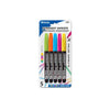 BAZIC Bright Colors Fine Tip Permanent Markers w/ Pocket Clip (5/Pack) (Product Of USA)