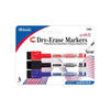 BAZIC Asst. Colors Magnetic Dry-Erase Markers (3/Pack) (Product Of USA)