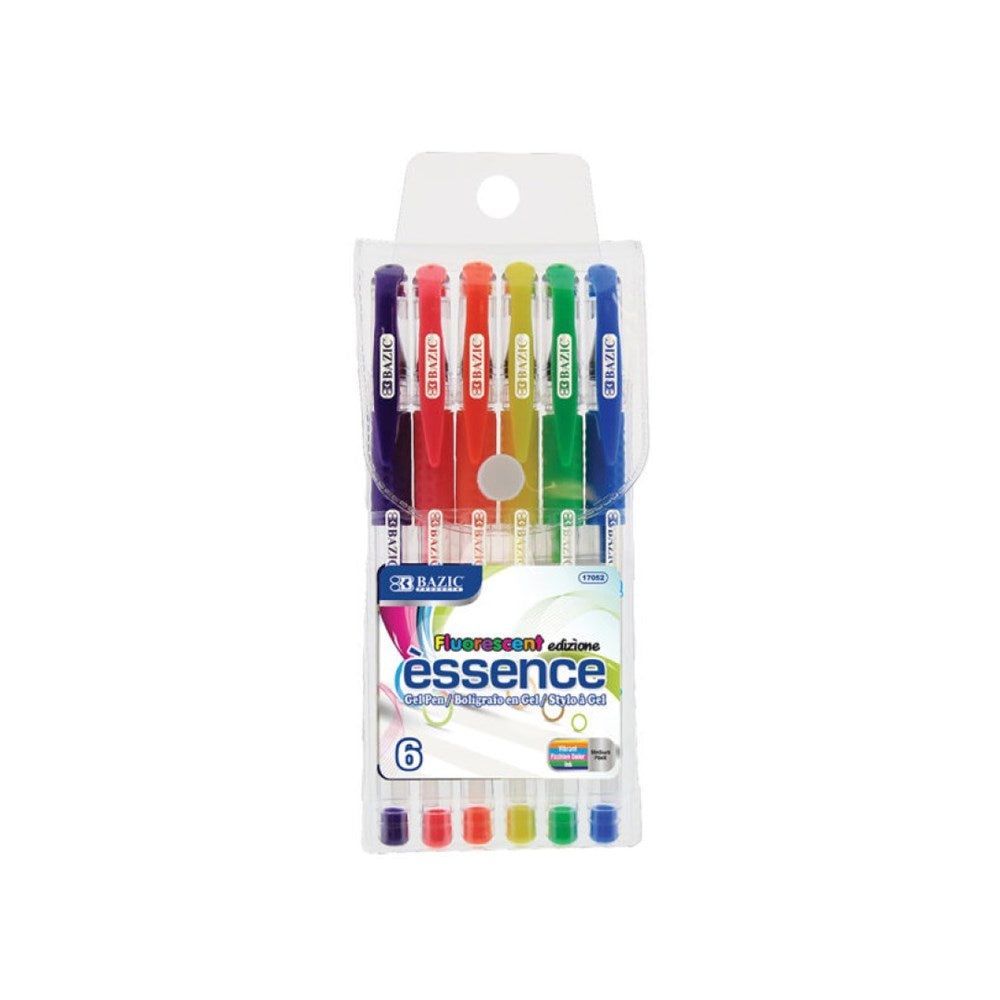 BAZIC 6 Fluorescent Color Essence Gel Pen (Product Of USA)