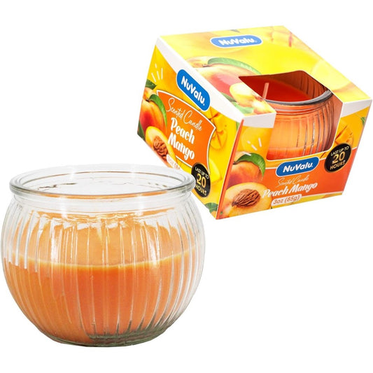 NUVALU - Glass Jar Candle Peach Mango
