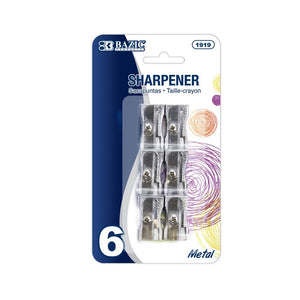 BAZIC Single Hole Metal Pencil Sharpener (6/Pack) (Product of USA)