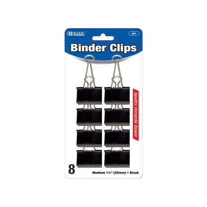 BAZIC Medium Black Binder Clip -1 1/4" (Product Of USA)