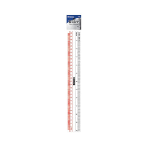 BAZIC Claro 12" (30cm) Transparent Plastic Ruler (Product of USA)